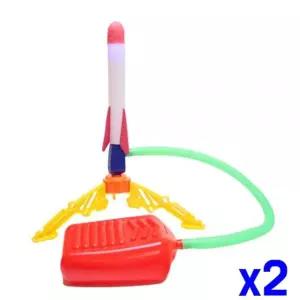불빛 나는 에어 로켓 키트 x2개 교육완구 에어건