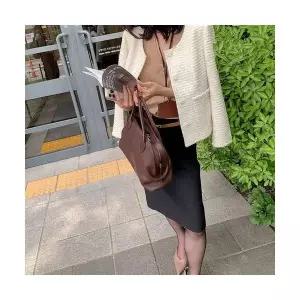 여자 하프 트위드 쇼트 코트 라운드 데일룩 긴팔 DAOL1