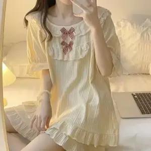 [라일리여성언더웨어] Rly 프릴 여성 잠옷 레이스 잠옷 반바지 반팔 웨어