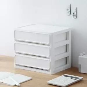 수납 정리 데스크 책상 미니 서랍 정리함 (3단) 수납정리 책상꾸미기 (W6CD364)