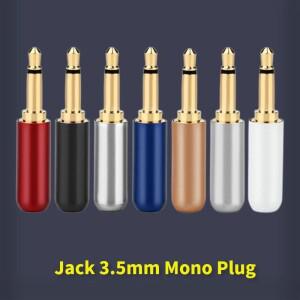 잭3.5 납땜 커넥터 모노 플러그 2 극 헤드폰 스피커 터미널 오디오 DIY 이어폰 케이블 메탈 스틸 6 색