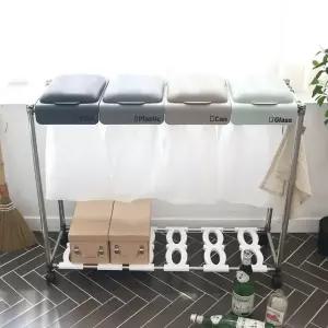 가정용분리수거 4단쓰레기통 쓰레기분리수거함 원터치분리수거함 (WCB09F1)