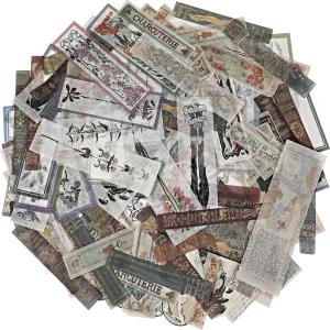 120피스 빈티지 스크랩북 와시 스티커 앤티크 장식 플래너 저널 데칼 레트로 DIY 셀프 접착 종이 사진 앨범