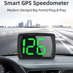 범용 자동차 HUD 헤드 업 디스플레이 GPS Hud 디지털 속도계  트럭 플러그 앤 부품 용 큰 글꼴 측정기 KMH