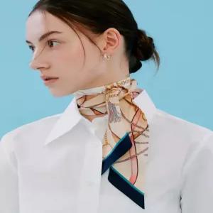 닥스 액세서리 26FW [닥스스카프]핑크 체인 프린트 방도 스카프 DCSC6F255P2