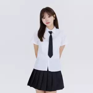 베이직 스쿨룩 셔츠_넥타이_치마 세트(반팔) 교복 학