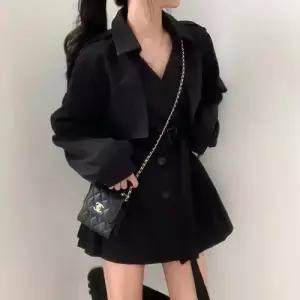 여친 원피스 하프 가을 빈티지 기출 사이즈 정장 넥 스트링 플리츠 트렌치 OP3