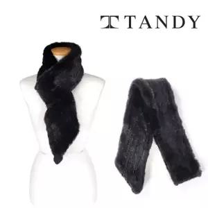 [탠디] TANDY 니팅사선밍크 검정 머플러