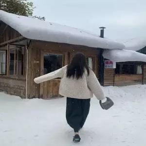 여성 데일룩 램스울 에 퍼 두툼한 코트 모피 보온 머플러로 드림라이크 DAOL1
