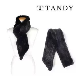 [탠디] TANDY 니팅사선밍크 검정 머플러