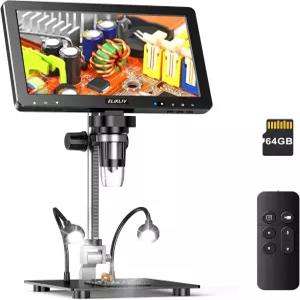 Eliklive EDM9 Max 디지털 현미경 20MP 10.1인치 1500X HD IPS HDMI 코인 확대경 화면 및 조명이 있는 오류
