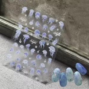 네일아트 쿨썸머 푸른바다 젤리피쉬 해파리 스티커 젤리피쉬스티커 (WC633D1)