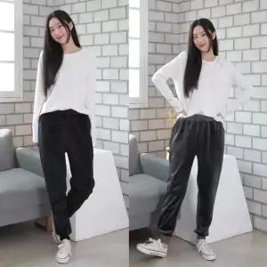 고품질 여성 기모 벨벳 조거팬츠 스판 트레이닝복 여자 바지 잠옷바지 (WCED54D)