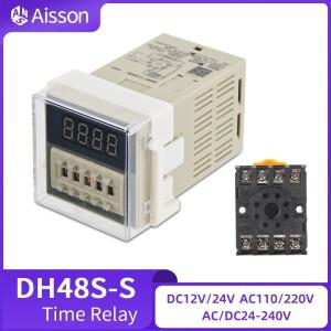 DH48S-S 디지털 지연 시간 릴레이 반복 사이클 SPDT 소켓 베이스로 프로그래밍 가능 0.1s-990h AC 110V 220