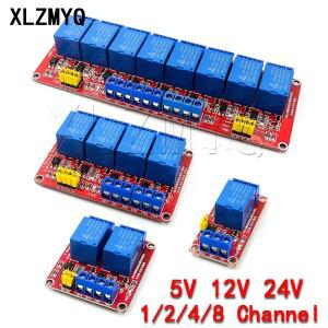 DC 5V 12V 24V 1 2 4 6 8 채널 릴레이 모듈 보드 실드옵토커플러 포함Arduino Raspberry Pi용 고저 레벨 트