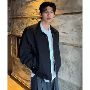 DRAW FIT 도브 울 웨이브 라인 자켓 [BLACK]