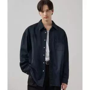DRAW FIT 빈티지 워시드 데님 셔츠 [VINTAGE BLUE]