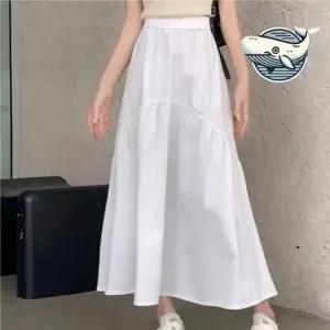 화사한 플라워 머메이드 롱스커트 여름 체크 셔링 롱치마