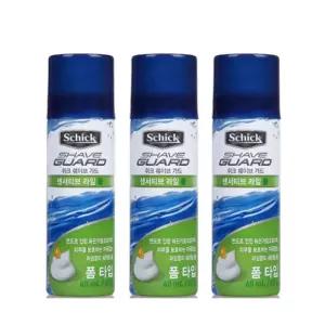 쉬크 쉐이브가드 센서티브 라임폼 60ml x 3개 휴대용 여행용 쉐이빙 면도 거품 폼 젤