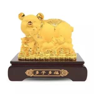 [룽스_63]황금 복돼지 대 x 돼지저금통 8가족 33cm 21cm