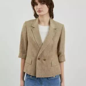 [올리비아로렌] MG01 스트라이프 린넨 자켓 VOCFU4M4211_P390467440