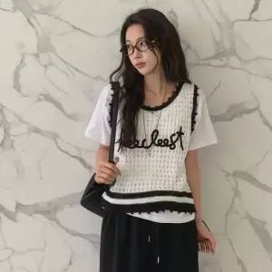 [다잇템] 여성 필기체 폴리 스웨터 빅사이즈 디자인