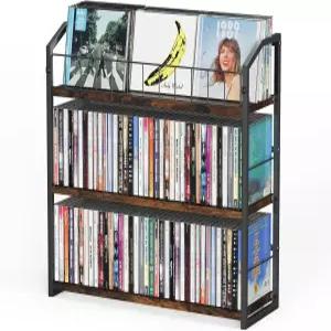 3단 CD 홀더 디스플레이용 보관 및 랙 상단 선반이 있는 정리함 가정용 프리미엄 사무실 주방 카운터