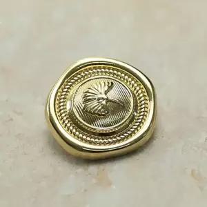 오너클랜 TBZ 고급 금단추 옷수선 엔틱 나뭇잎도안 양복 골드17mm 청바지나사단추 은단추 보석단추