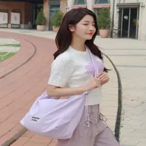 마스마룰즈 Nylon 2way shirring hobo bag_Lilac 5014258934 4964567