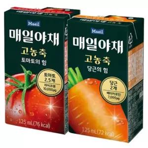 매일유업 고농축 토마토 125ml 24팩+당근 24팩