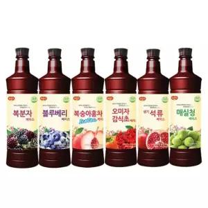 광야 오미자감식초 매실 복분자 복숭아홍차 970ml
