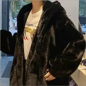 후드집업 여자 오버핏 아우터 겨울 퍼자켓 털잠바 퍼 부들 2컬러