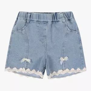 [치크]레이스 밑단이 예쁜 숏데님 CKTH26484