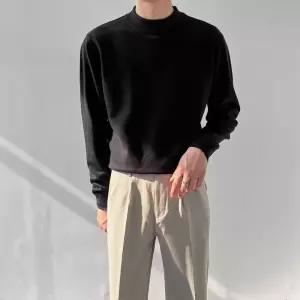 미비다 남성 폴라 니트 스웨터 가을 상의 슬림핏 반 이너 풀오버 패션 ADOR3