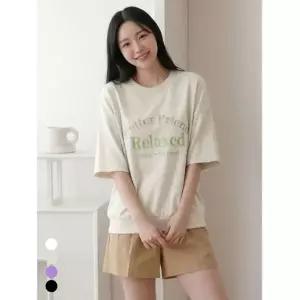 간절기룩 올리비에스클로젯 베러 레터링 반팔 맨투맨_O2604TS084B