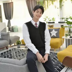 교복몰 보풀방지 블랙화이트라인 교복조끼(남자) 교복 ial35Brj