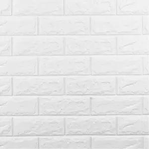 화이트 벽돌무늬 접착식 단열 폼벽지 10mmX1mX2.5m 폼브릭 diy인테리어 리폼시트지