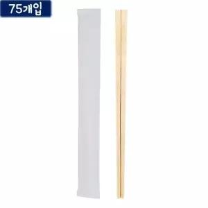 일회용 나무젓가락 20.5cm 75개입 개별포장
