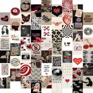 60pcs 다운타운 걸룸 장식 Coquet y2000s Grunge 포스터 침실용 레트로 뮤직 월 아트 트렌디 빈티지 펑키