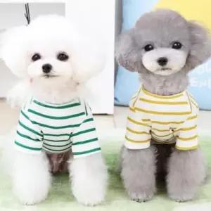 강아지옷 하트곰 나시티 티셔츠 애견옷 반팔 스트라이프