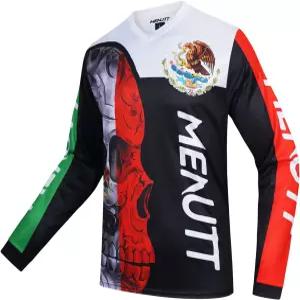 MENUTT 남성 산악 자전거 저지 긴 슬리브 MTB 오프로드 멕시코 다운힐 모토크로스 셔츠