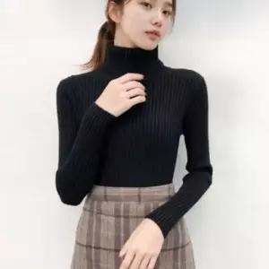 여성 소재 빅사이즈 도톰한 크롭티 긴팔티 기본티 루즈핏 목폴라 기본 부드러운 여름