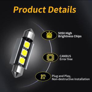 2/4/6/10pcs 초고휘도 페스툰 LED 31/36/39/42mM 5050 3칩 알루미늄 바디 빠른 냉각 자동차 독서등 번호판