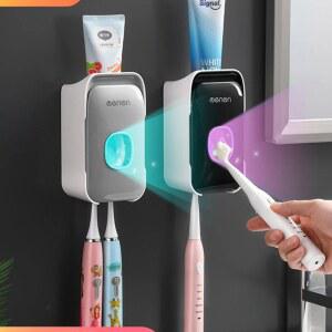 자동 디스펜서 압출기 칫솔 홀더 벽걸이 욕실 액세서리 세트
