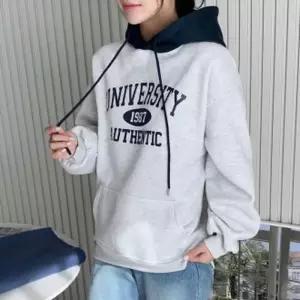 오버핏 어센틱 공용 남녀 풀오버 후드 후디 뉴기모 모자티 후드티 배색