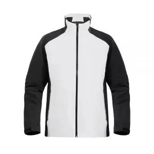 FIT SPACE 남성용 방수 골프 우비 20K 퍼포먼스 모든 스포츠용 가벼운 레인 재킷, 화이트 풀 지퍼, Medium