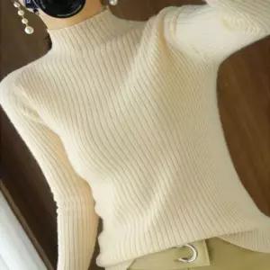 이너 골지 스웨터 여성니트티 데일리 니트 하프넥 티 gwu27vkA