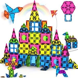 용 Ronqs 250 PCS 3D STEM 교육용 마그네틱 타일 블록 세트
