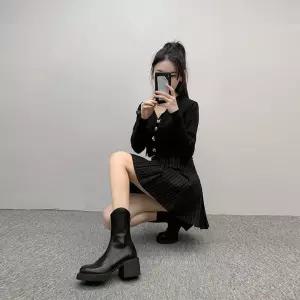 두툼한 여성워커부츠 겨울 앵글 D202