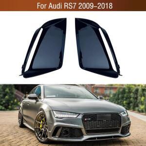 Audi RS7 2009-2018 용 전면 하부 범퍼 블랙 트림 안개등 램프 커버 스트립 몰딩 장식 뚜껑